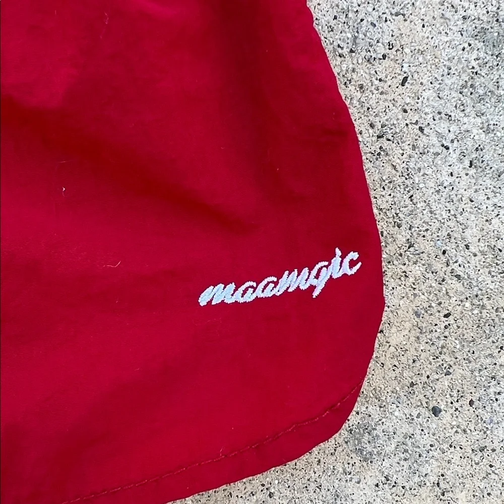 Maamgic Men's Red Nylon Lined Swim Trunks Shorts Size L